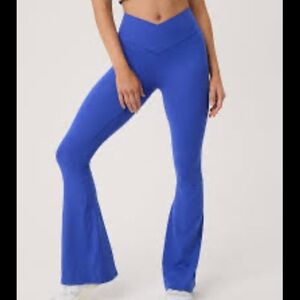 aerie High-Waist Wide Leg Jumpsuit Pants in Deep Blue